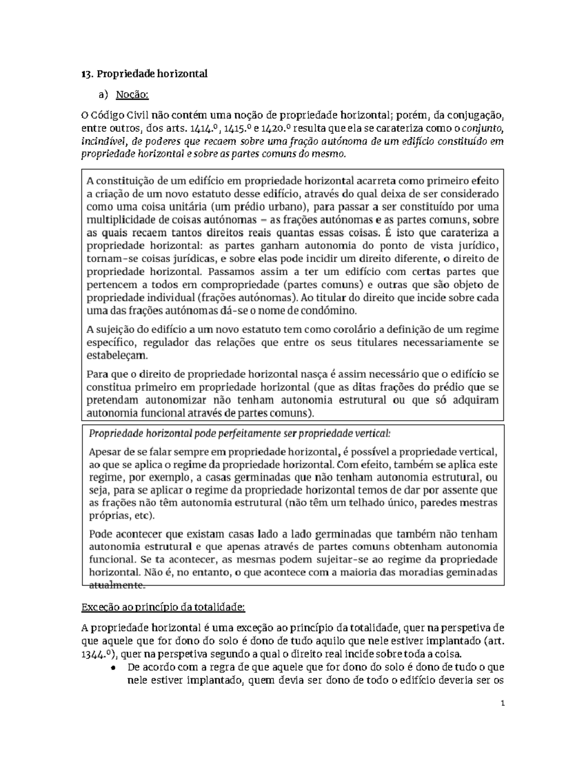 Propriedade horizontal 1 13 Propriedade horizontal a Noção O