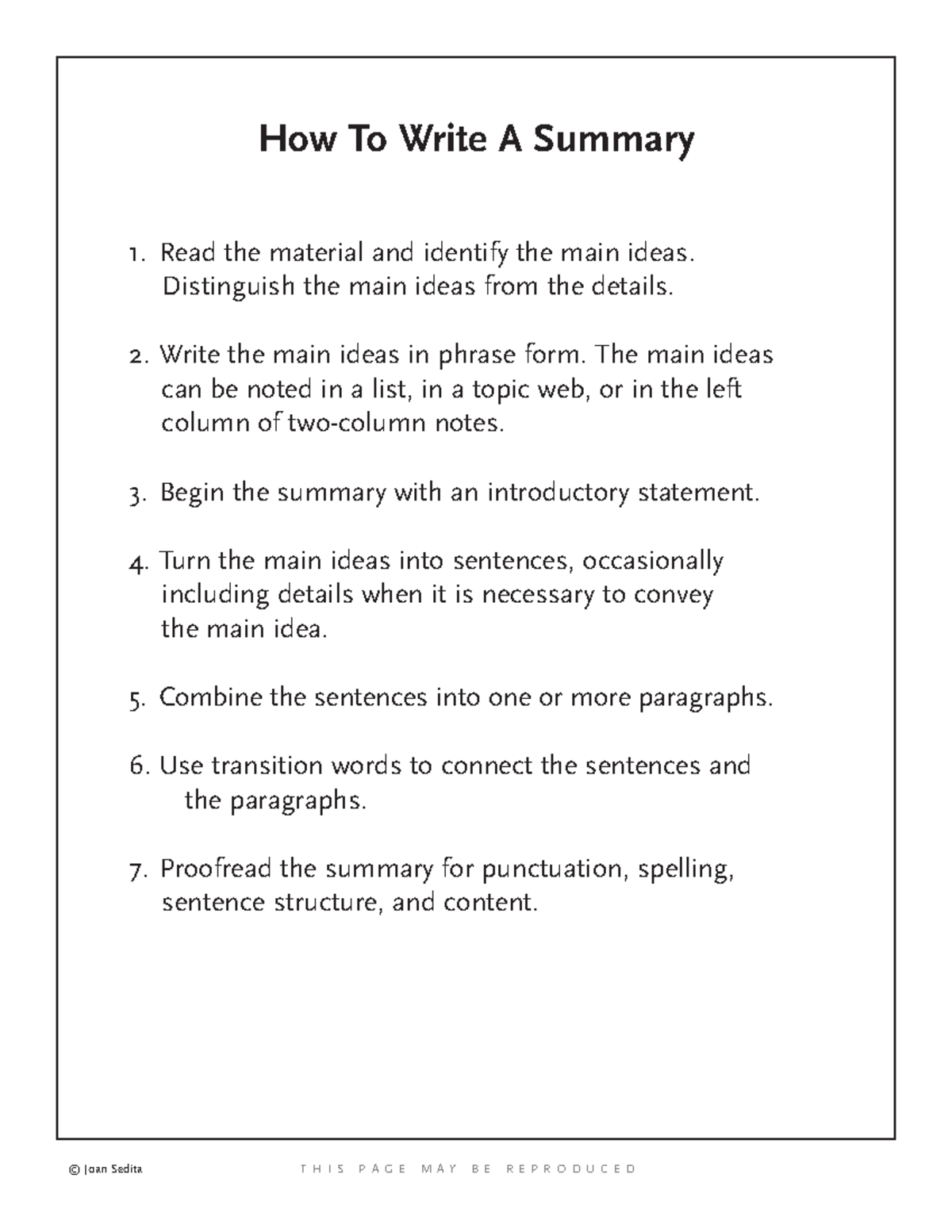 How to write a summary - Essay - How To Write A Summary 1. Read the ...