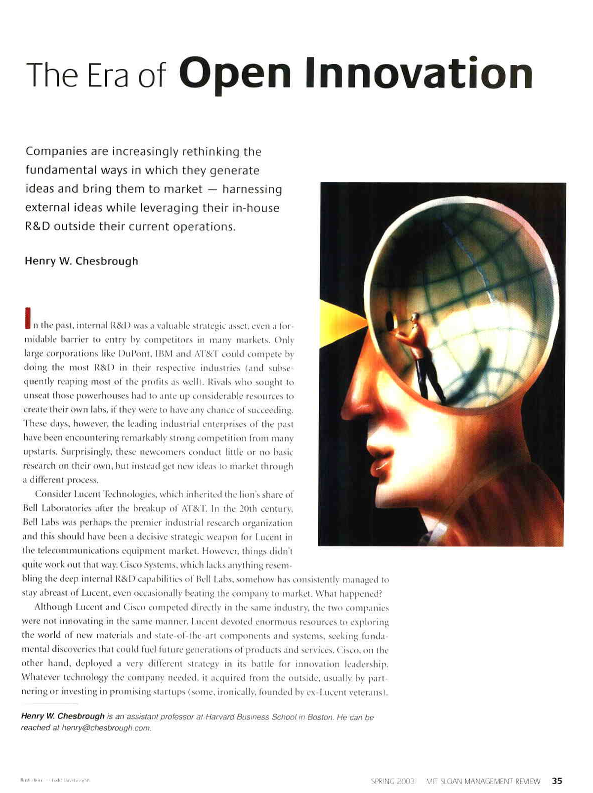 The era of open innovation Business Analytics Studeersnel