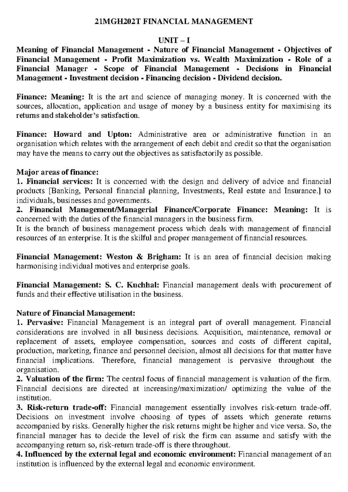 Financial Management-Question Bank - Financial Management-Question Bank ...