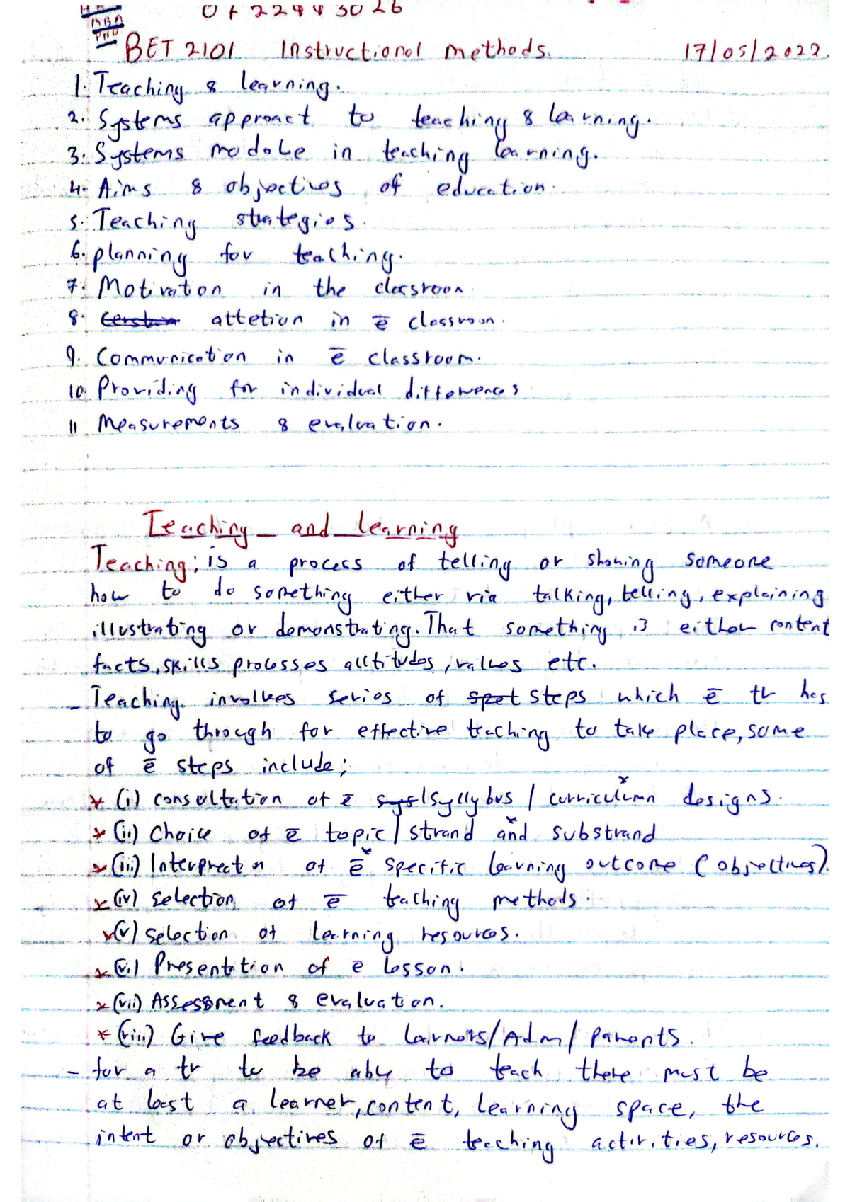 Instructional Methods Lesson 1 - Subject Methods Mathematics - Studocu