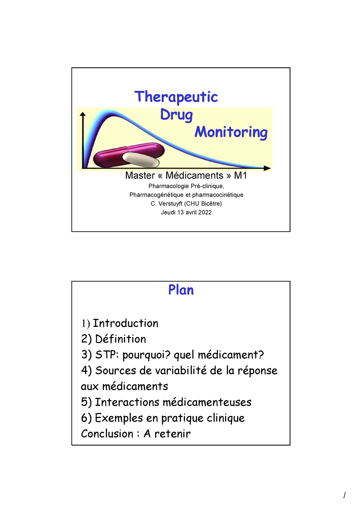 Cours STP M1 C Verstuyft 2022 - Therapeutic Drug Monitoring Master ...