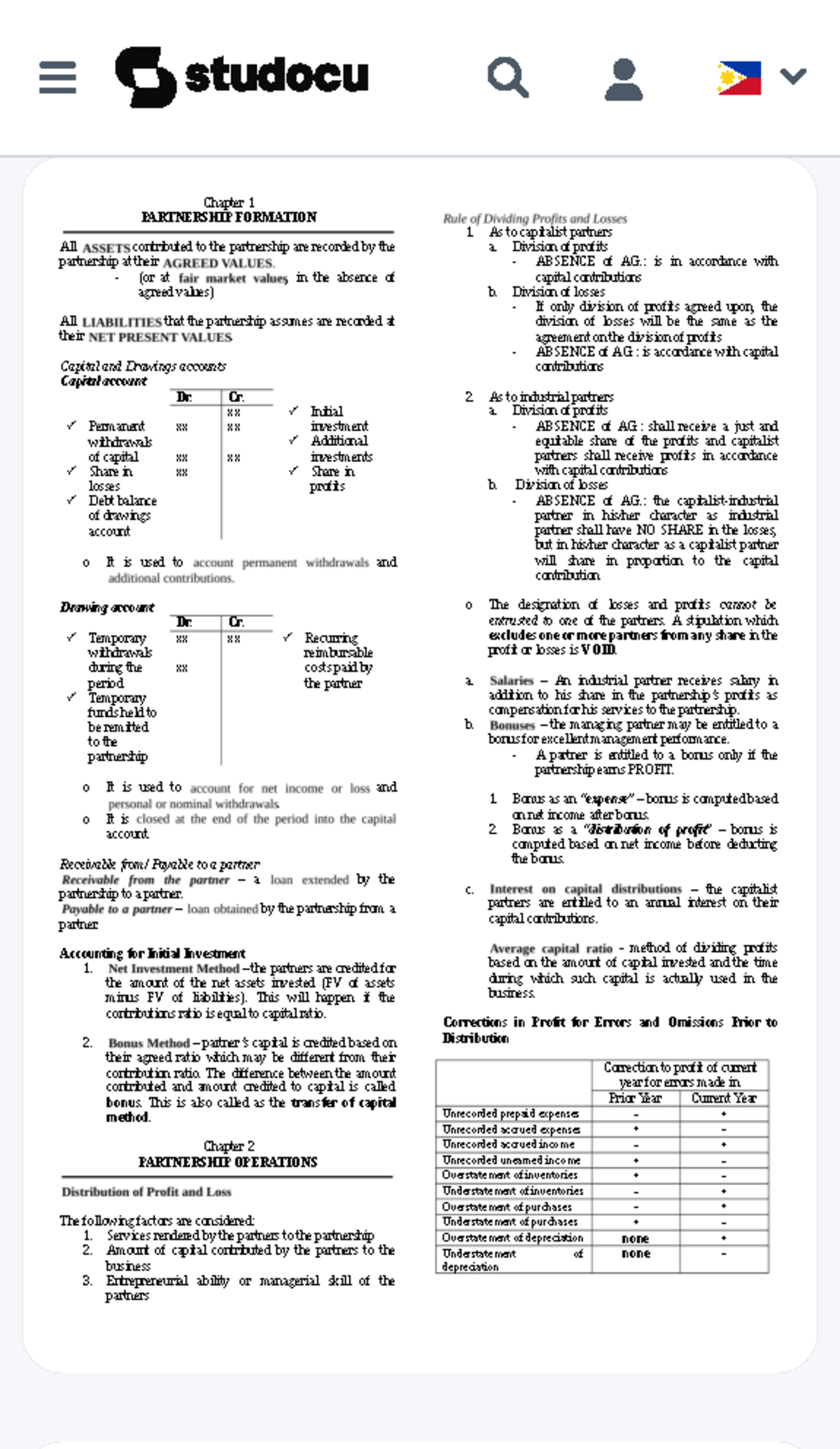 Accounting for Special Transactions Reviewer - Chapter 1 Partnership ...