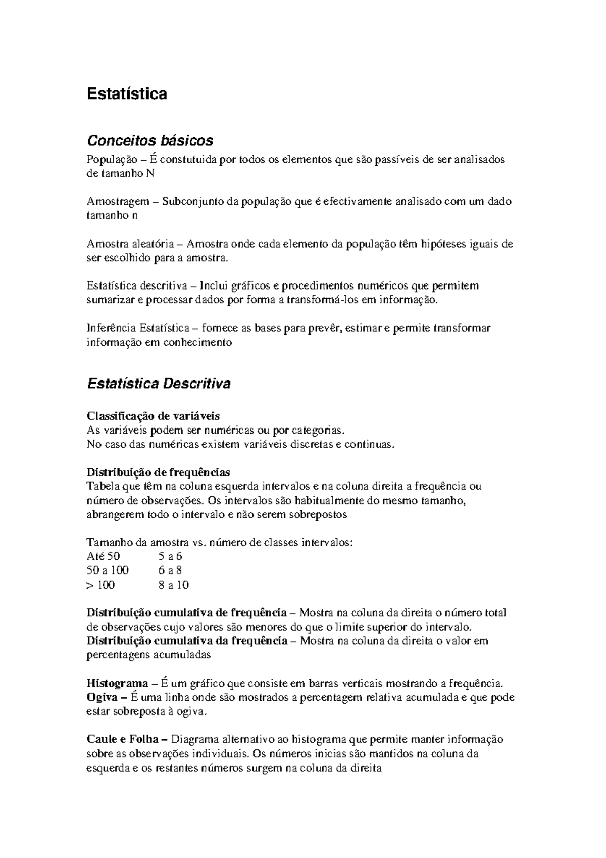 Estatistica probabilidades-Conceitos basicos - Estatística Conceitos ...
