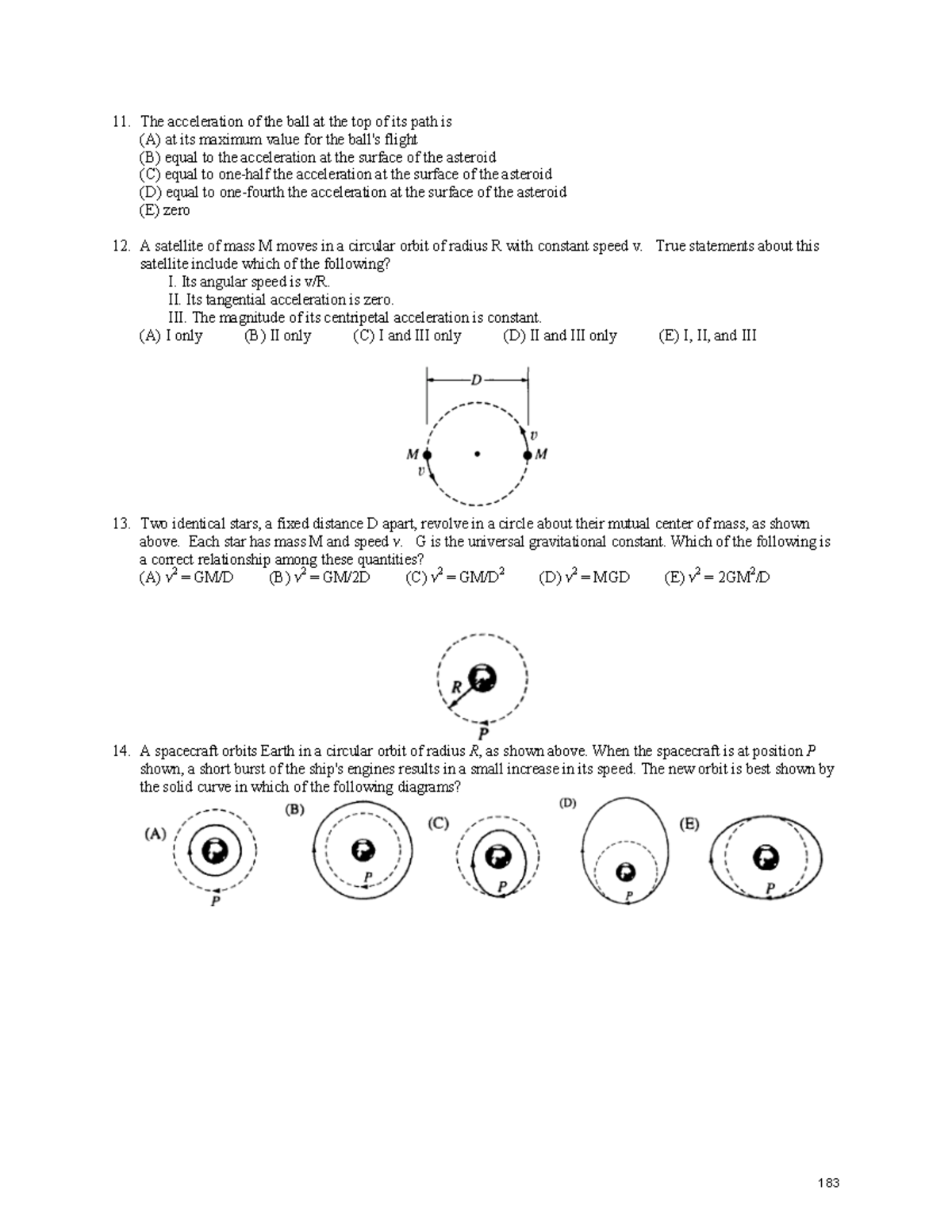 Ap physics c Workbook - The acceleration of the ball at the top of its ...