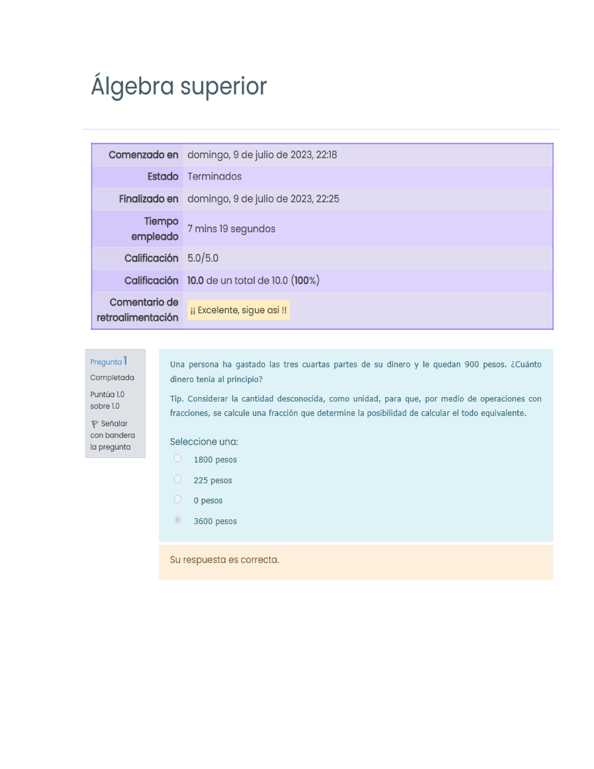 Examen Semana 1 Algebra Superior 10 - Studocu