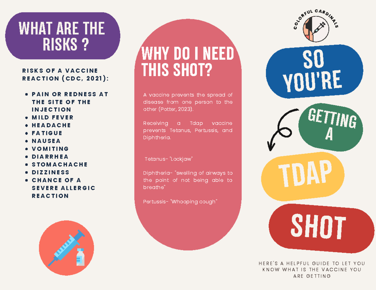 Tdap Vaccine Colorful Cardinals1 C O L O R F U L C A R D I N A L S