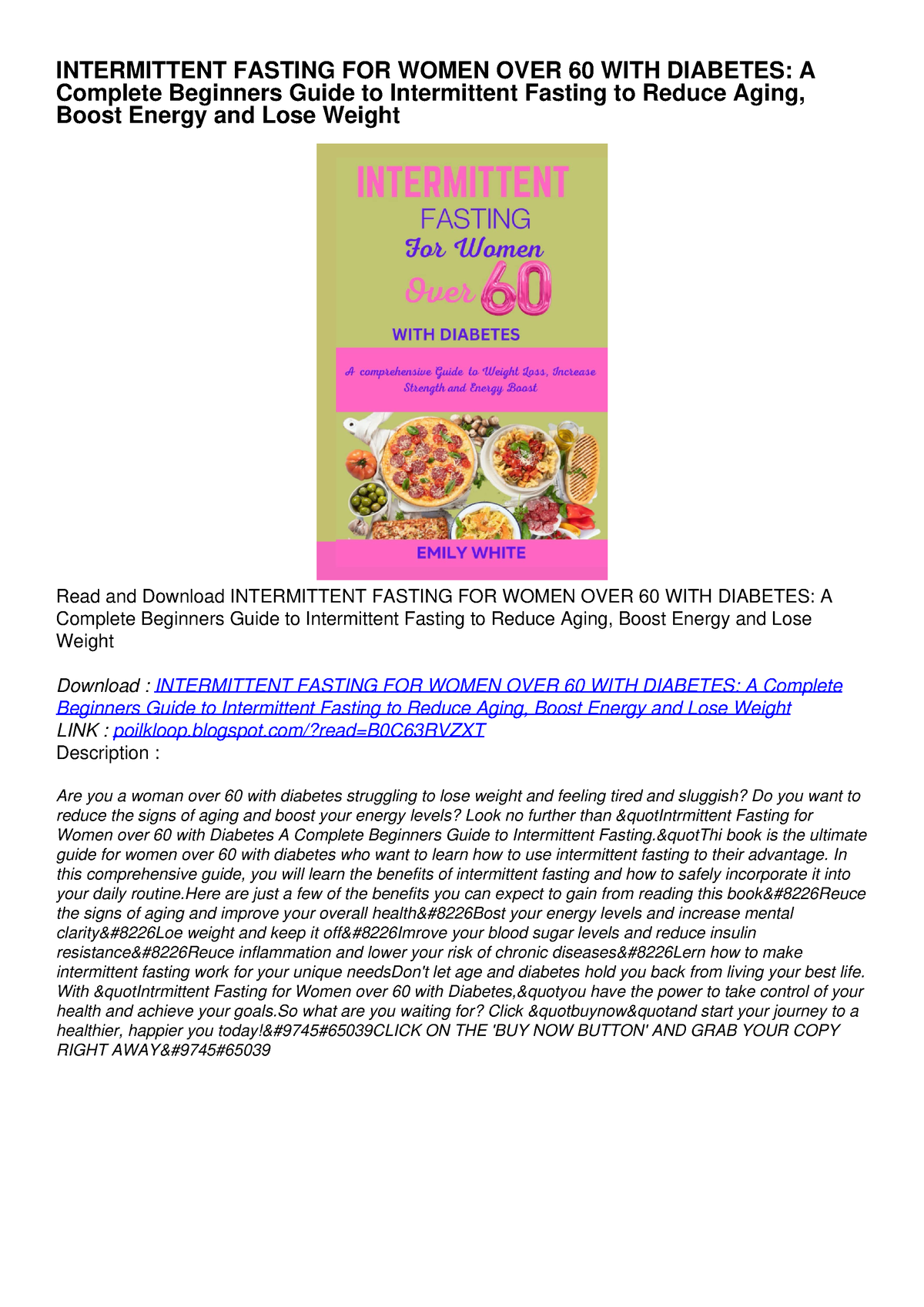 READ/DOWNLOAD INTERMITTENT FASTING FOR WOMEN OVER 60 WITH DIABETES: A ...