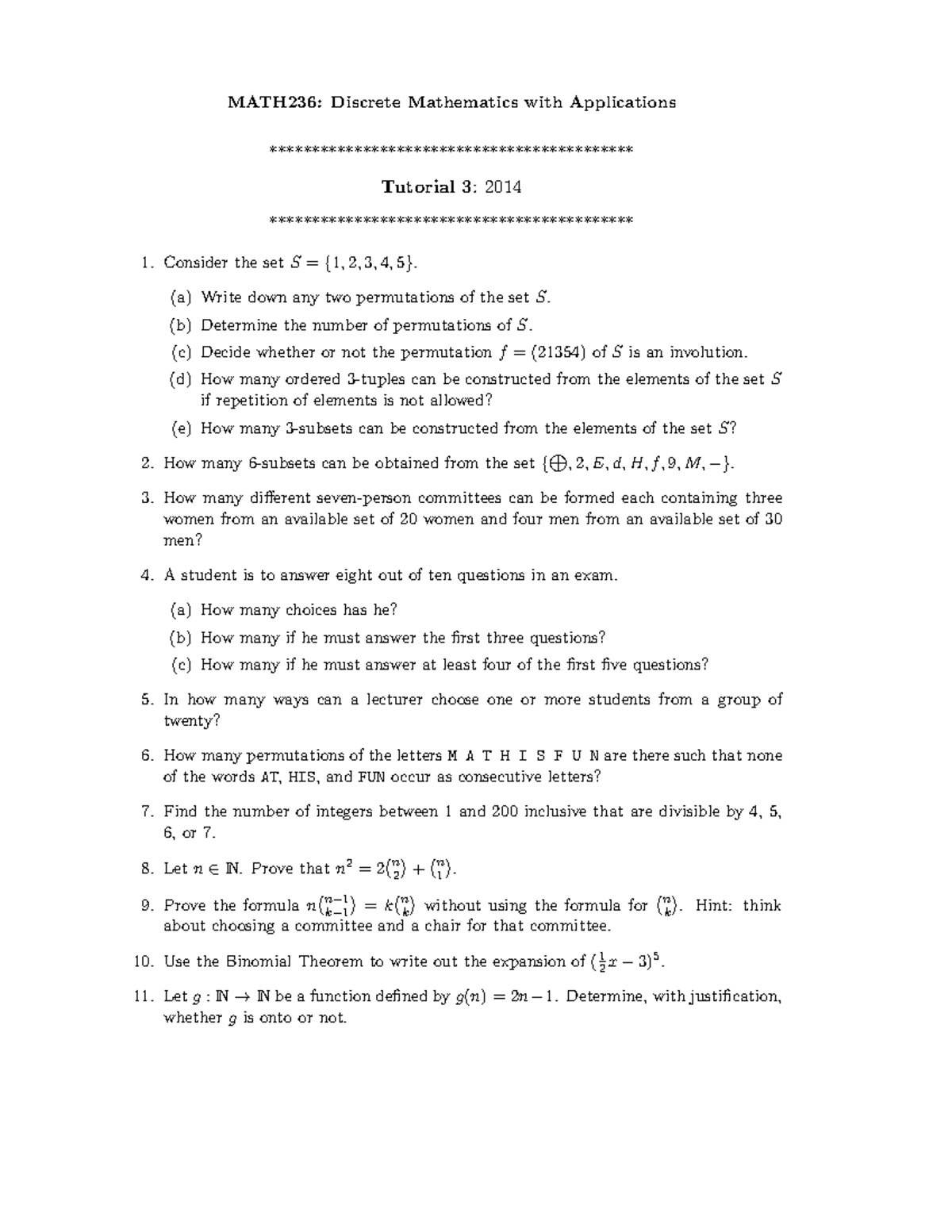 Tutorial 3 - practice - MATH236: Discrete Mathematics with Applications ...
