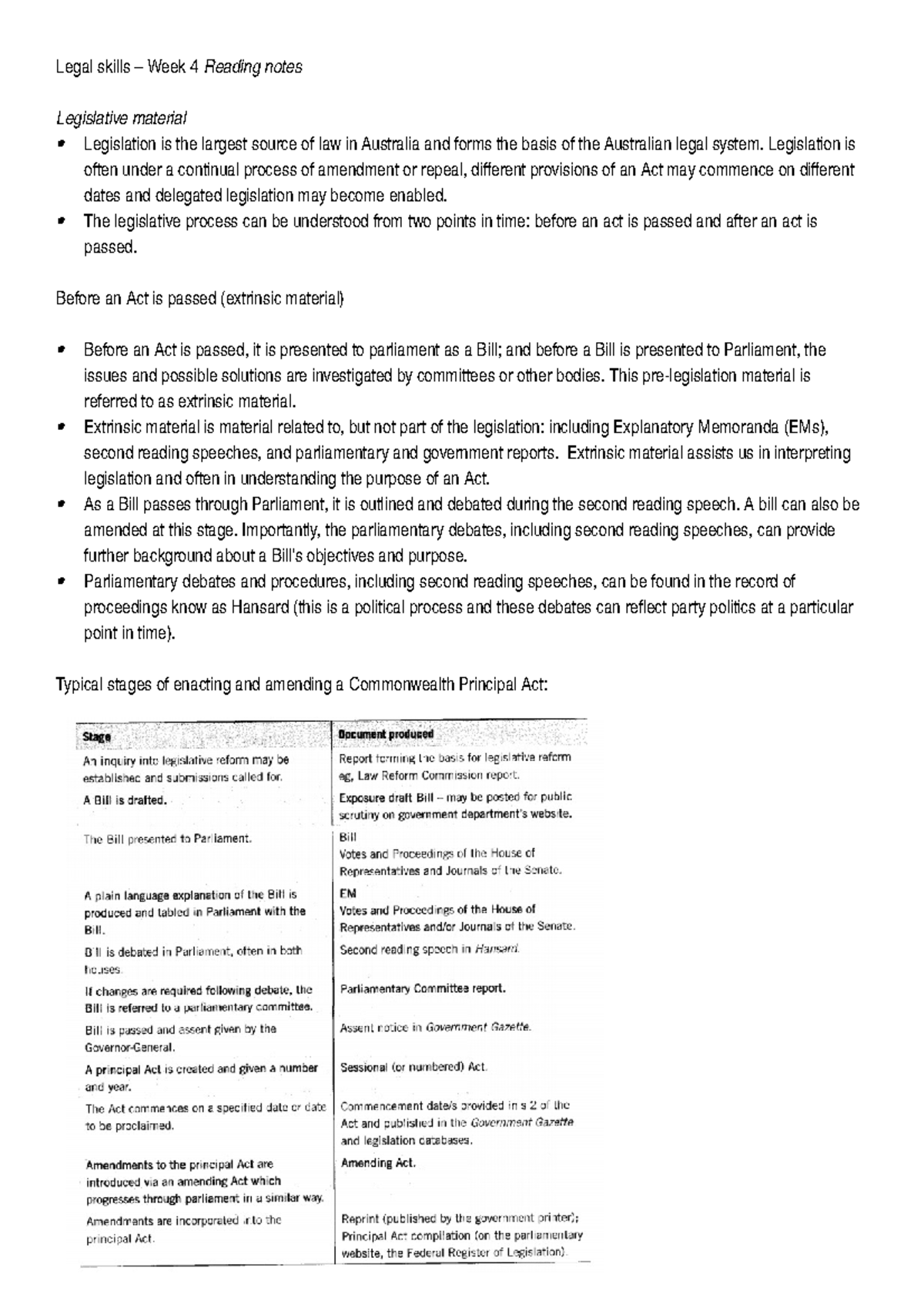 Legal skills Week 4 Reading Preparation Questions Legal skills