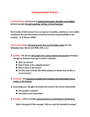 Notes On Purposive Communication Communication Is A Human Act Of