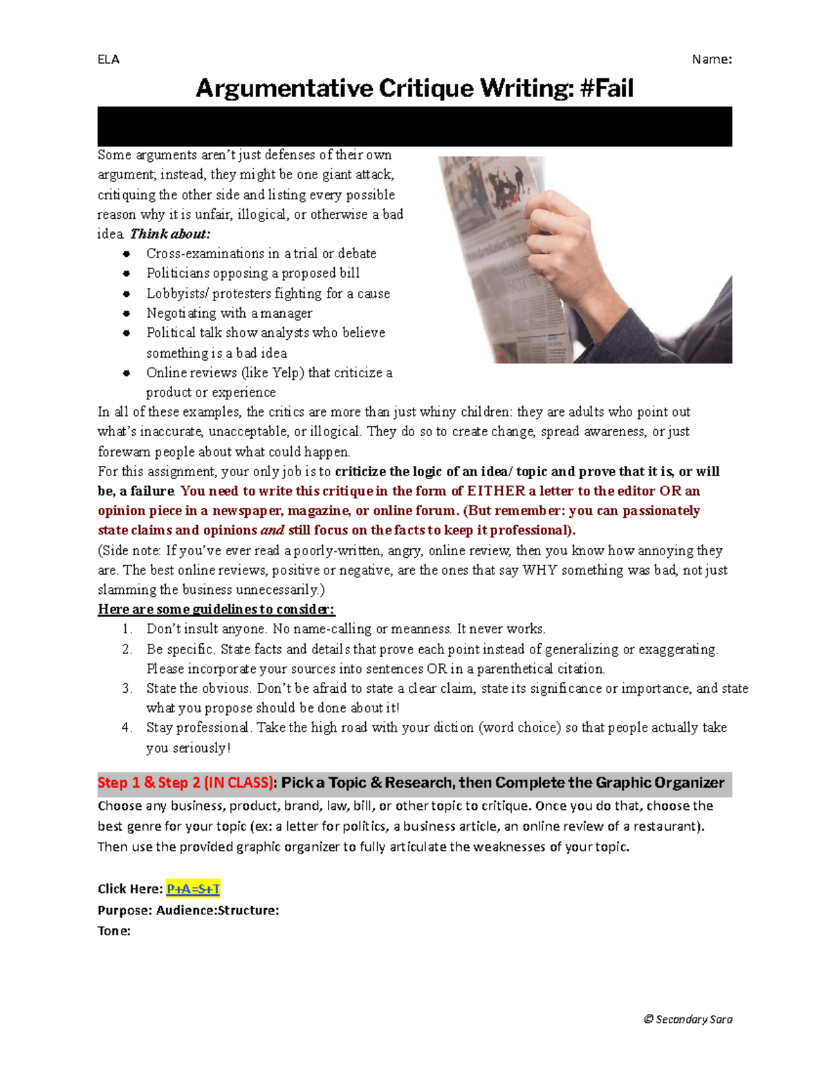 2021 #Fail - gfhjb cvhbjnkn - ELA Name: Argumentative Critique Writing ...
