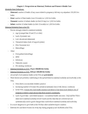 NUR 318 Study Guide Exam 1 - University of Miami NUR 318 Study Guide ...