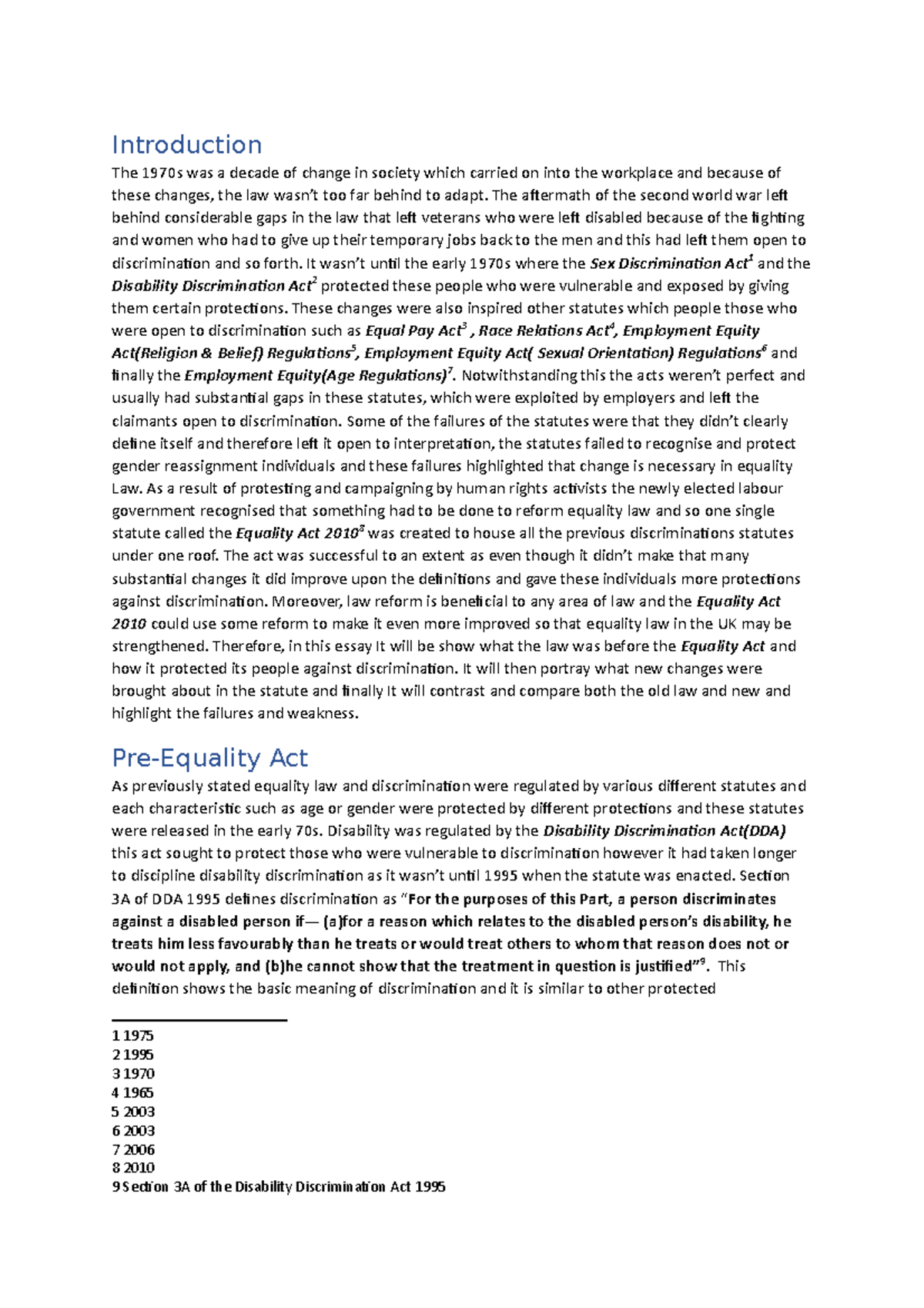 critical essay in equality