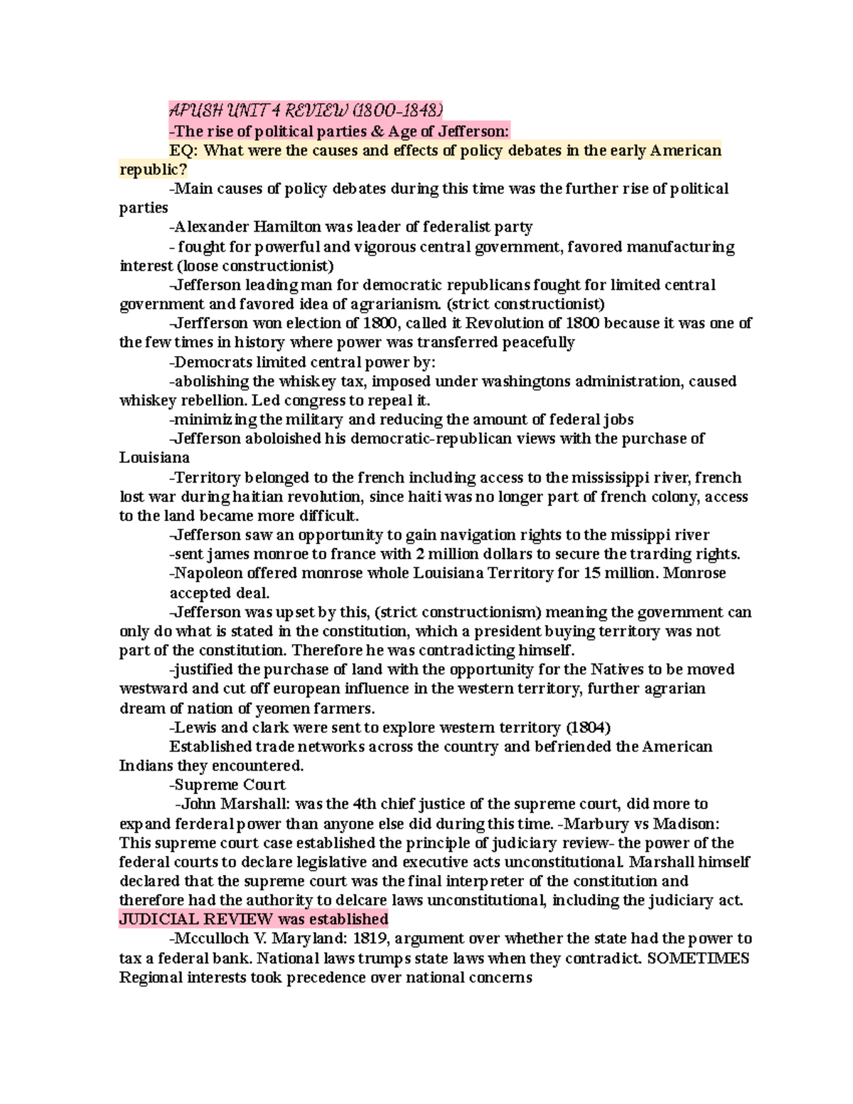 Apush UNIT 4 Review APUSH UNIT 4 REVIEW 1800 1848 The Rise Of Apush UNIT 4 Review APUSH UNIT 4 REVIEW 1800 1848 The Rise Of