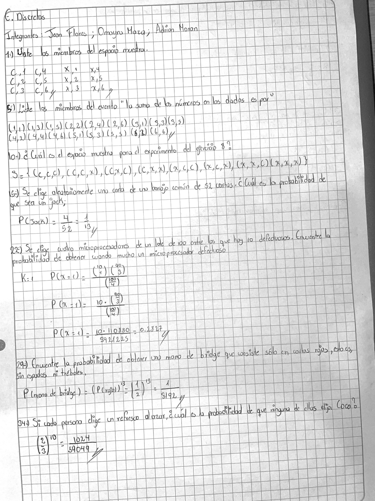 Tarea Estructuras Discretas IntroduccióN A LA Probabilidad Discreta ...