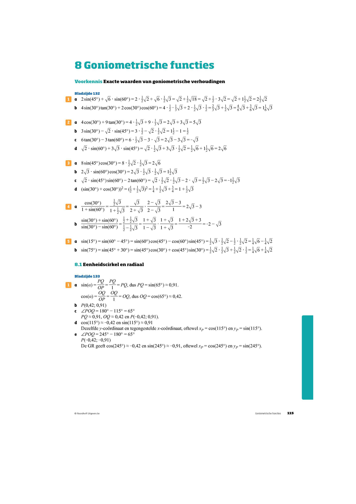 Vwis B H8 Goniometrische Functies - Wiskunde B - Studeersnel