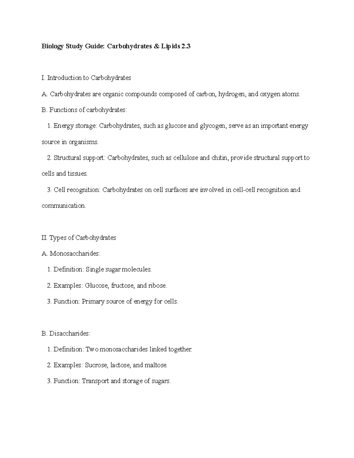 Carbohydrates And Lipids 2 3 Biology Study Guide Carbohydrates carbohydrates-and-lipids-2-3-biology-study-guide-carbohydrates