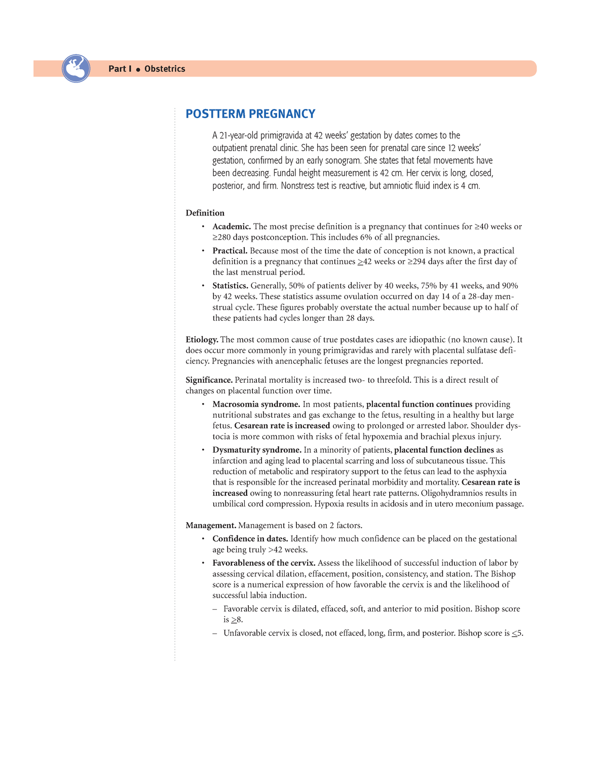 Obstetrics Lecture Notes 12 - Part I Obstetrics POSTTERM PREGNANCY A 21 ...