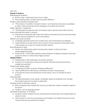 WST 103 - Lecture notes All - Women Studies 1/29/ .The “Academic Arm ...