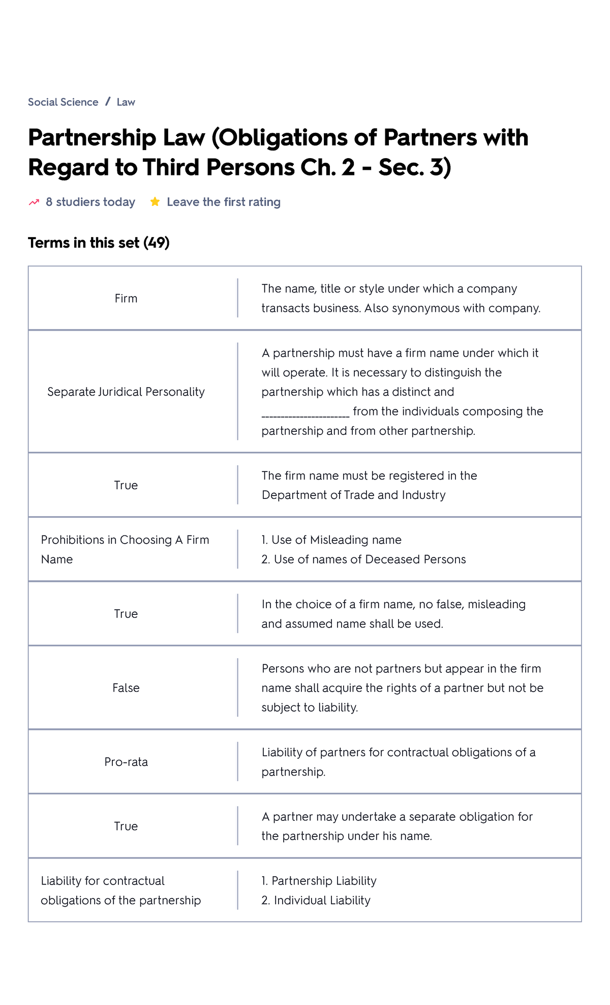 Partnership Law Obligations Of Partners With Regard To Third Persons Ch 2 Sec 3 2 Sec 1667