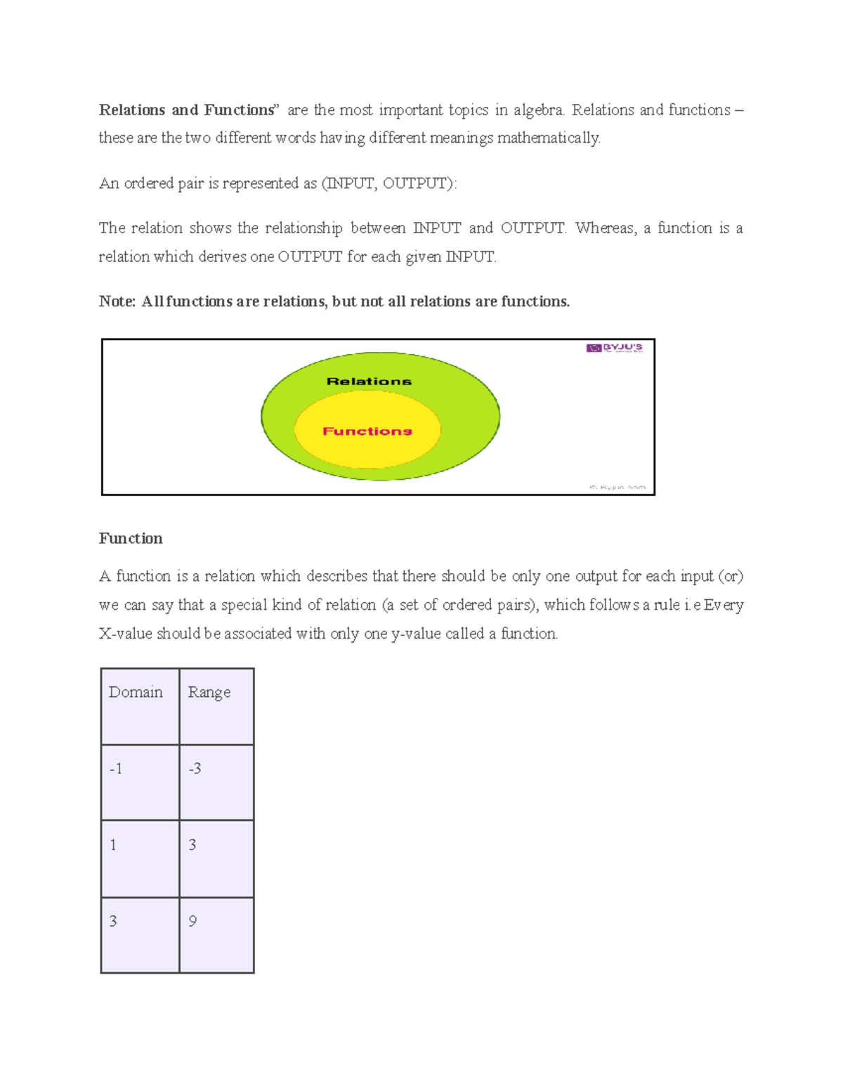 2.3 Relation and function - Relations and Functions” are the most ...