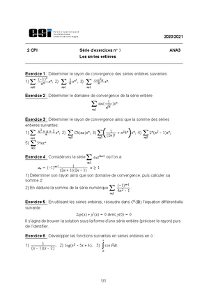 Corrigé série 3 G1 - solution of exercises about whole series - CorrigÈ ...