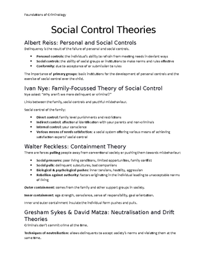 Week 4 - Social learning theories - Sutherland's Differential ...