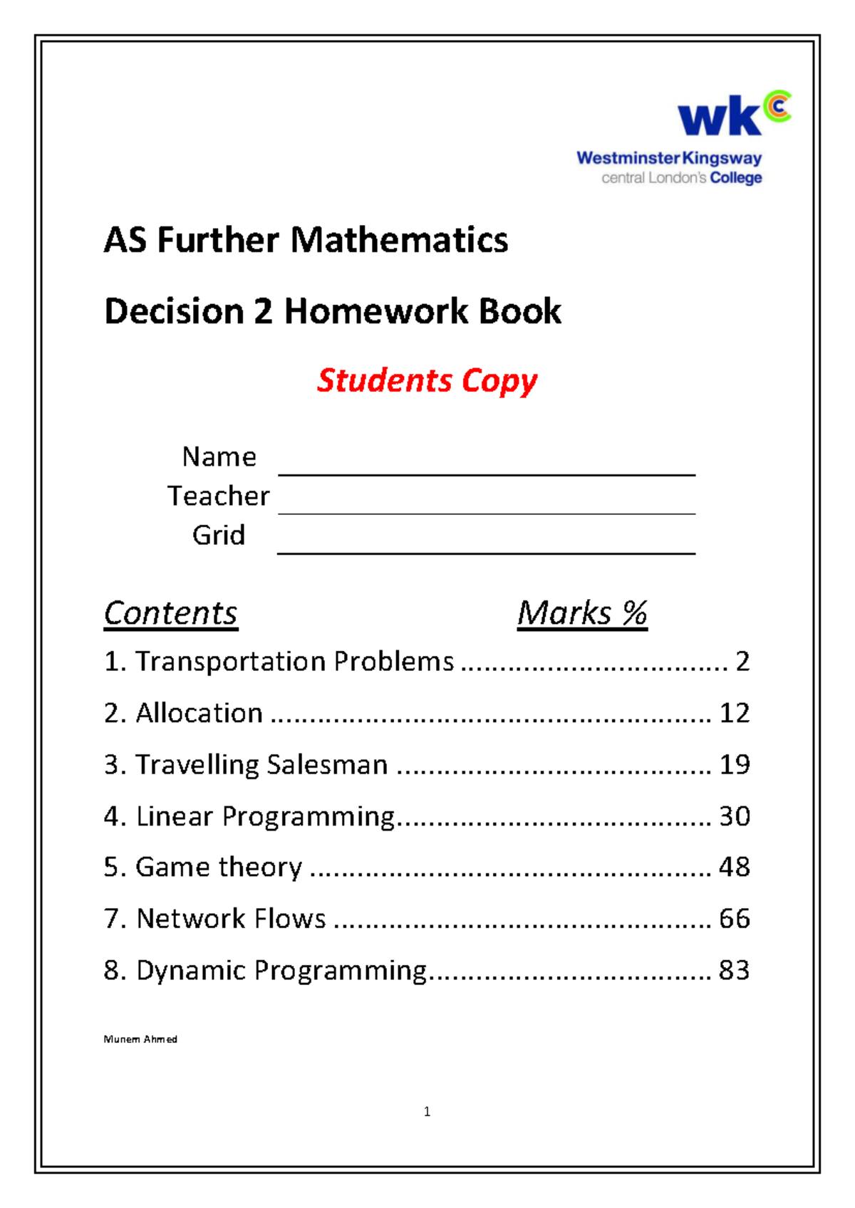 D2 HW Booklet Students Copy - AS Further Mathematics Decision 2 ...