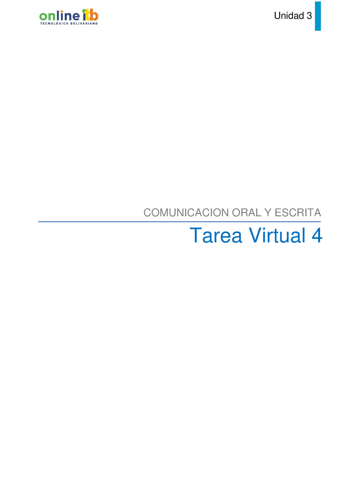 Tarea Virtual 4 Coe - El Mejor - Unidad 3 Tarea Virtual 4 COMUNICACION ...