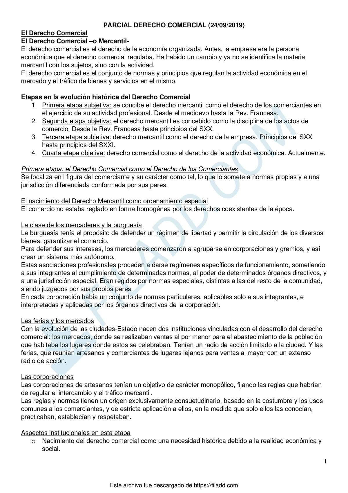 Parcial Derecho Comercial Del Primer - 1 PARCIAL DERECHO COMERCIAL (24 ...