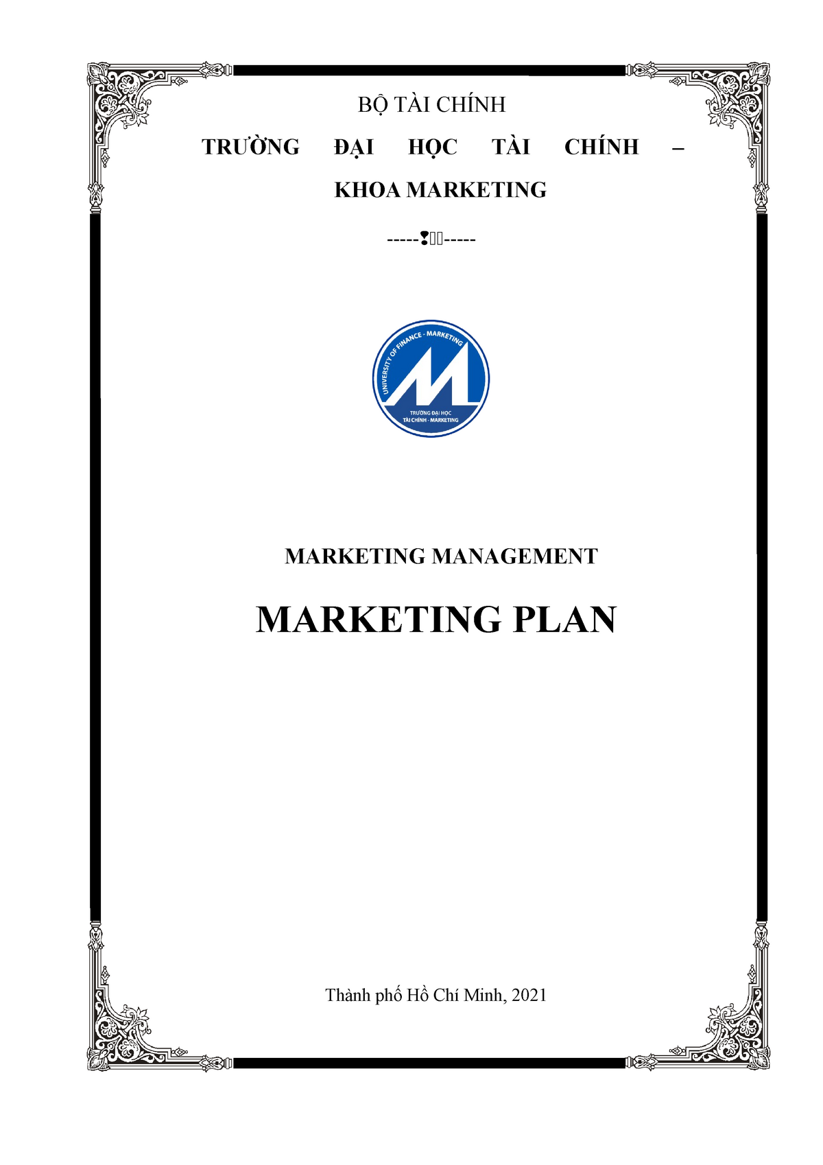 Mkt plan - Launch new product into the market - BỘ TÀI CHÍNH ...