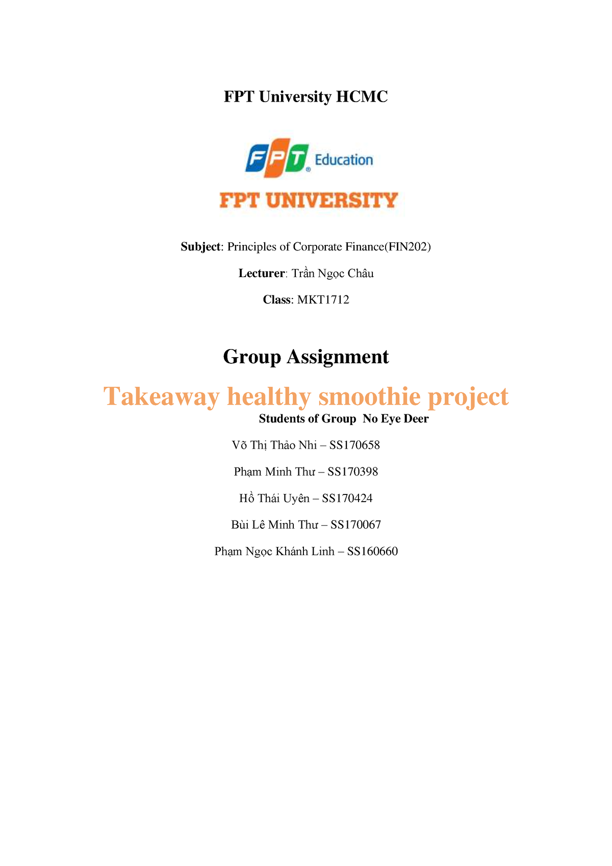 group assignment fin202