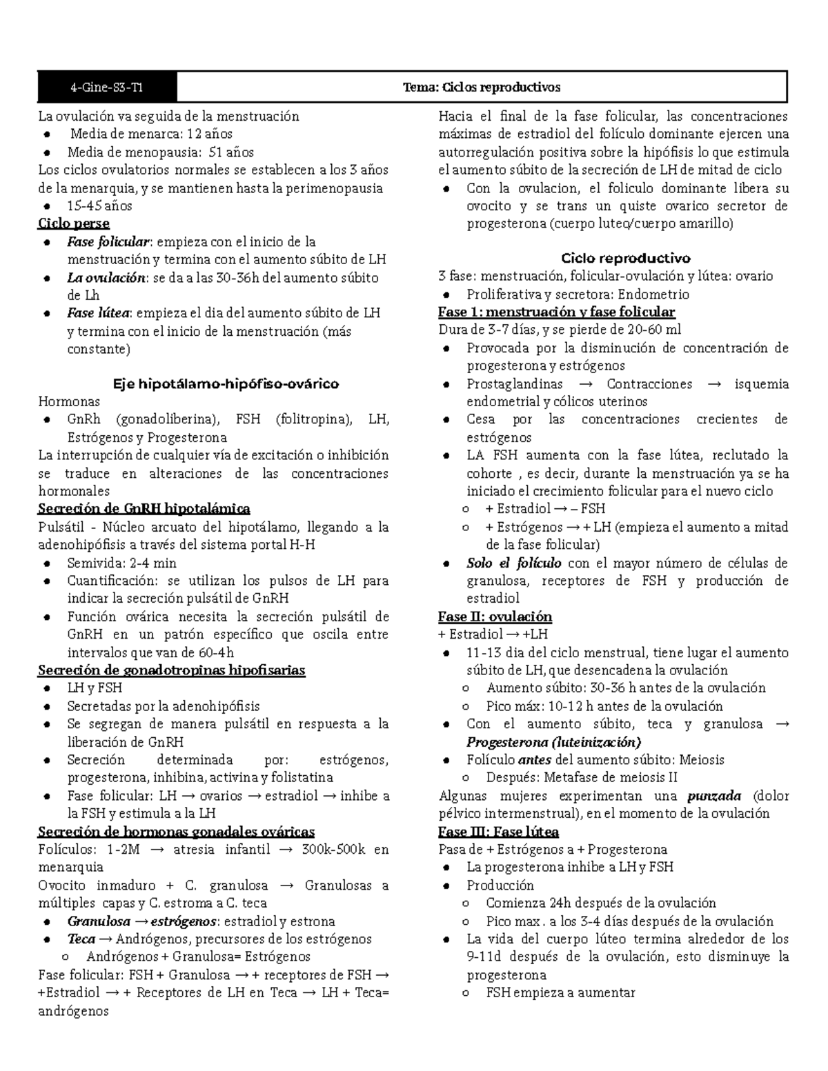 Sub III Gineco - Resumen Obstetrics and Gynecology - 4 - Gine-S 3 - T 1 ...