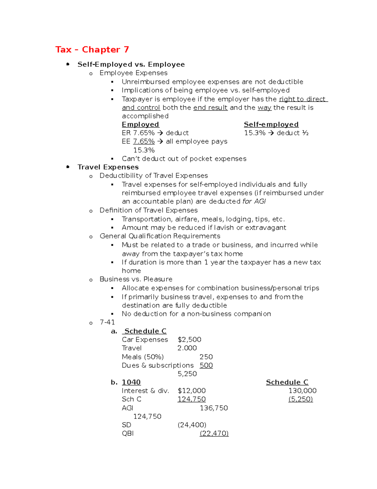 Tax Chapter 7 - Federal Taxation 2020 - Tax – Chapter 7 Self-Employed ...