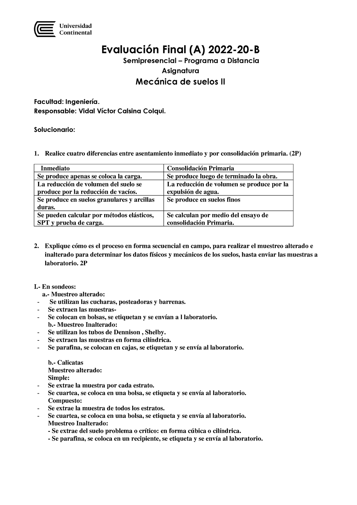 Solucio Final Mecanica Suelos II-2022-20 - Evaluación Final (A) 2022-20 ...