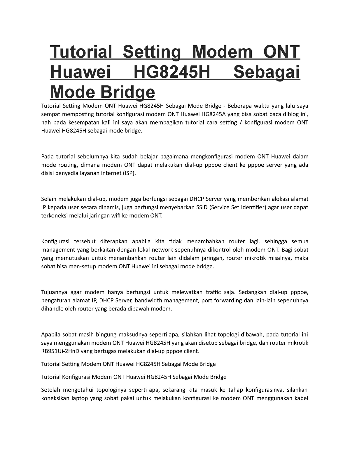 Tutorial Setting Modem Ont Huawei Hg8245h Sebagai Mod 7564