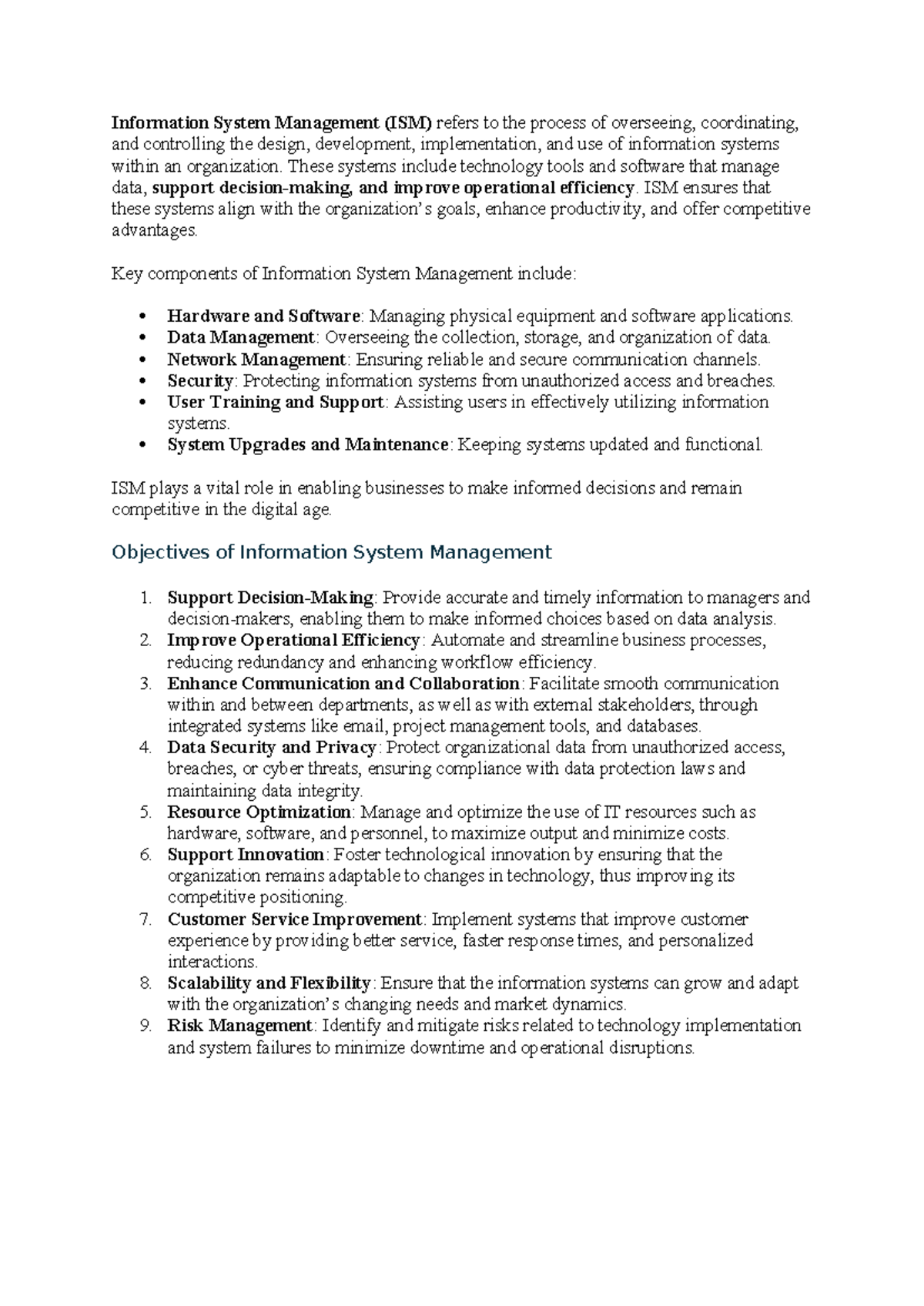Information System Management - These systems include technology tools ...
