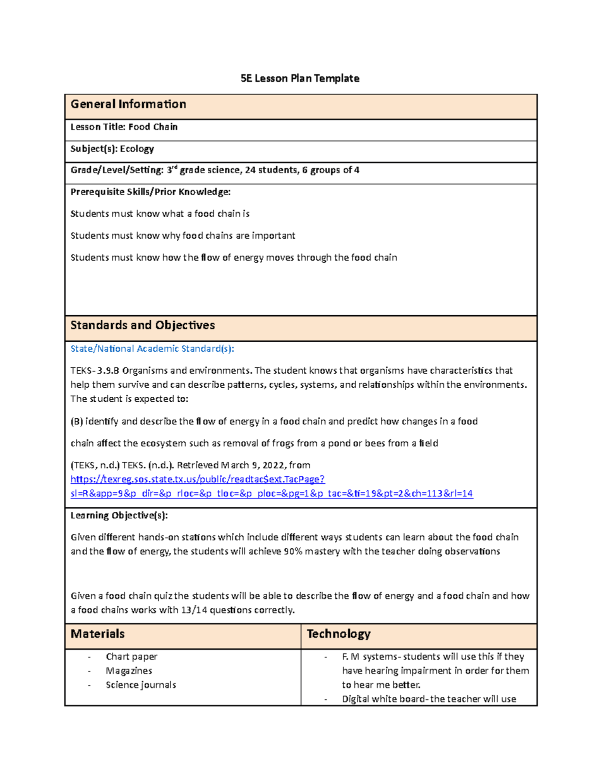 C108 lesson plan - 5E Lesson Plan Template General Information Lesson ...