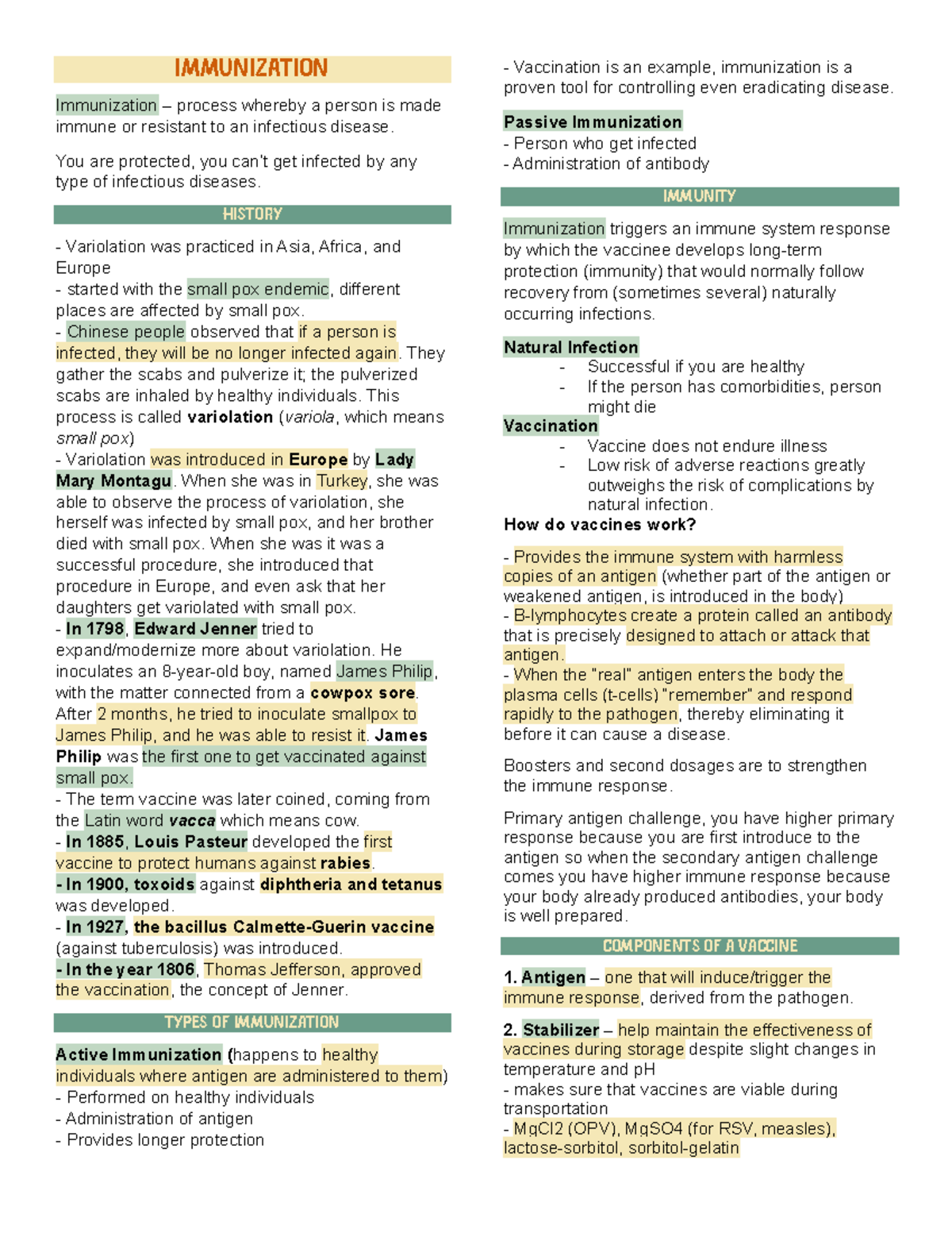 Chapter 15 - Immunization - Immunization Immunization – process whereby ...