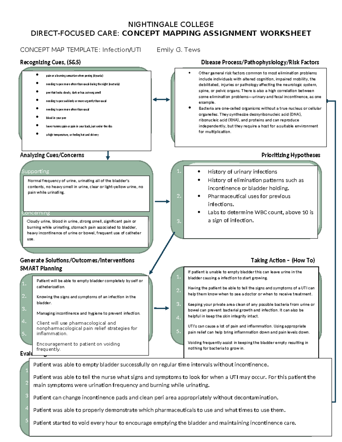 Concept Map Bsn 346 3 Nightingale College Direct Focused Care Concept Mapping Assignment