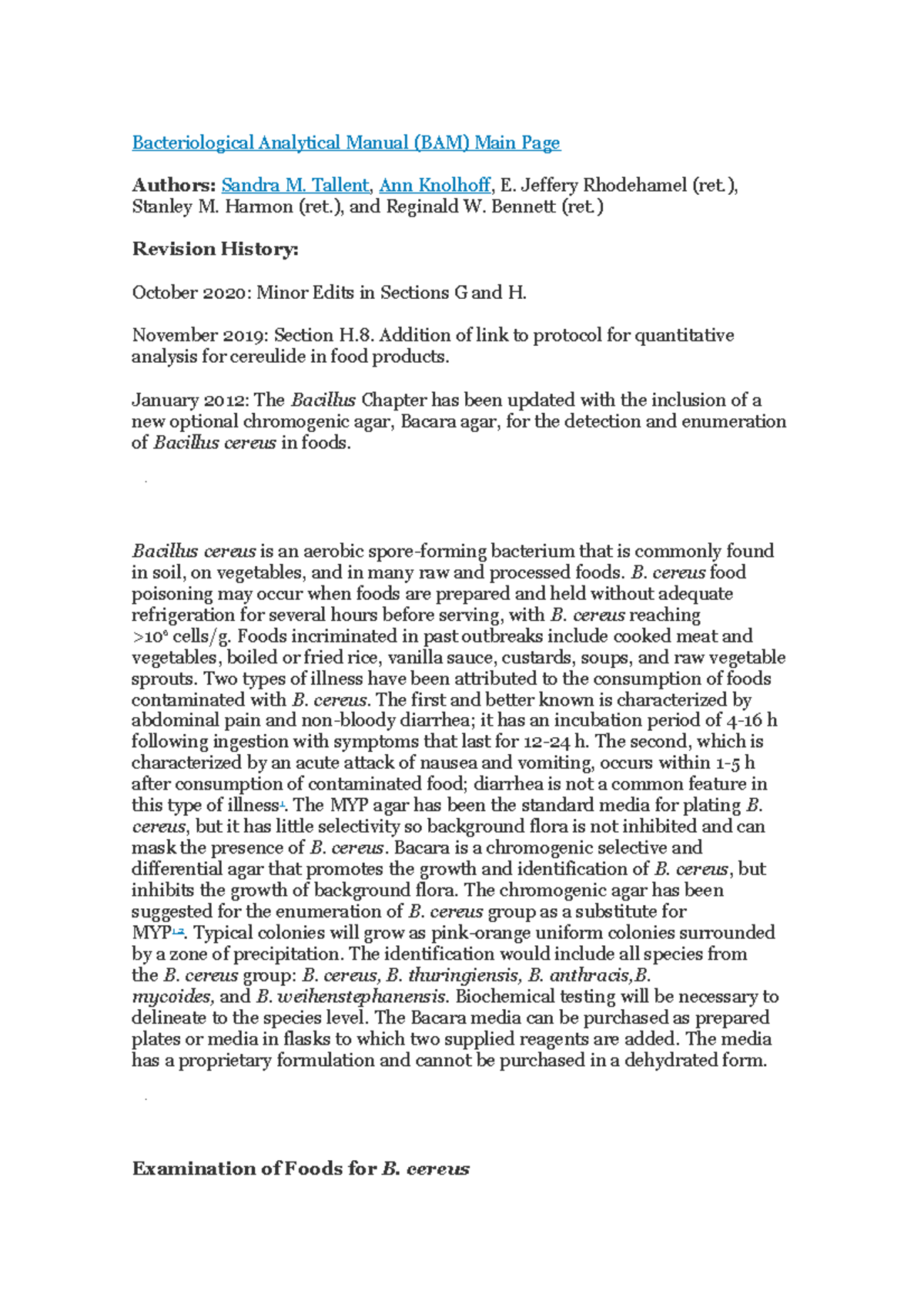 FDABAM Online 8th Ed. Rev. A 1998. October 2020. Chapter 14