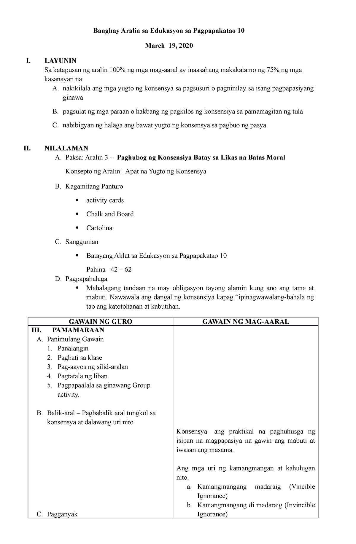 DLP ESP Demo 2 Detailed Lesson Plan In ESP Banghay Aralin Sa 