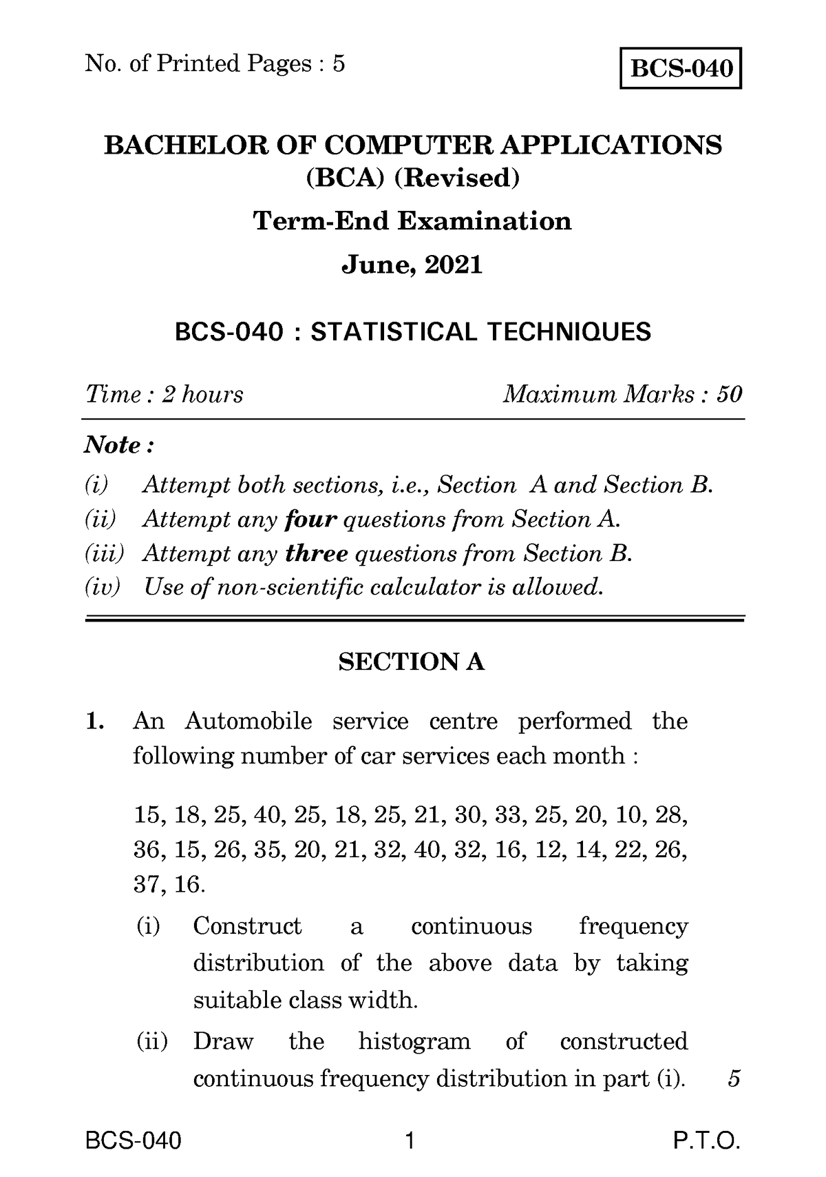 June 2021 - ..... - BCS-040 1 P.T. BCS- BACHELOR OF COMPUTER ...