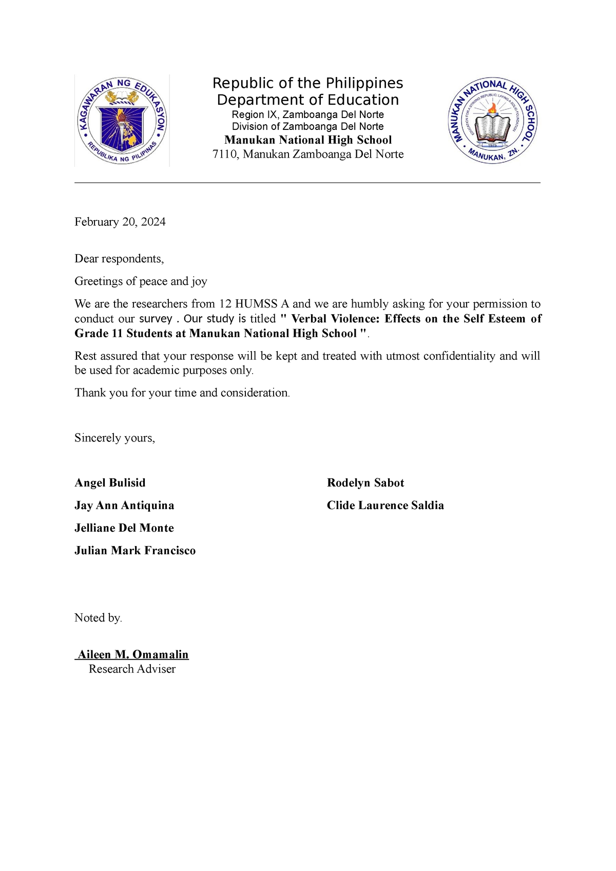 Letter - For Merge - Eme - Republic Of The Philippines Department Of 