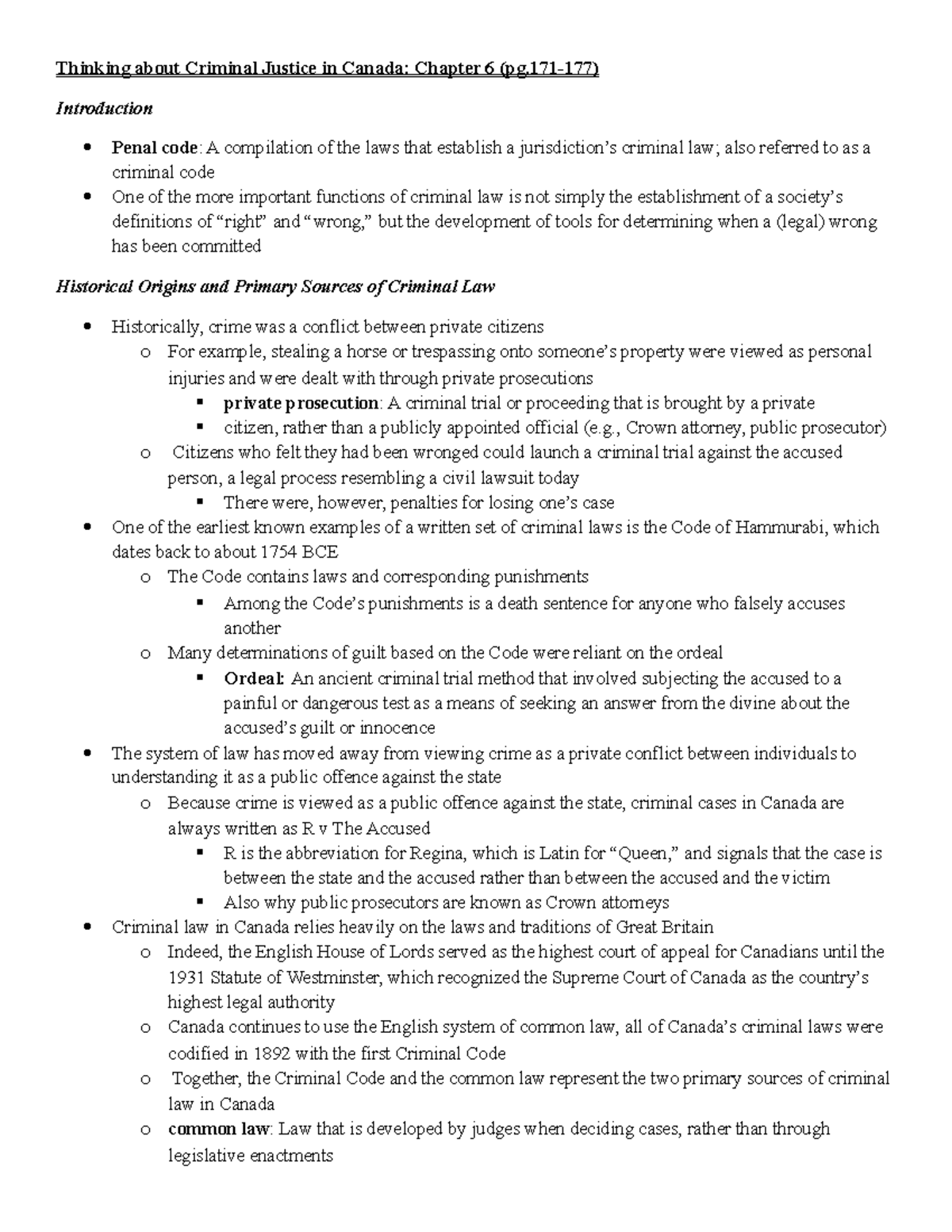Thinking about Criminal Justice in Canada Chapter 6 (pg , Crown
