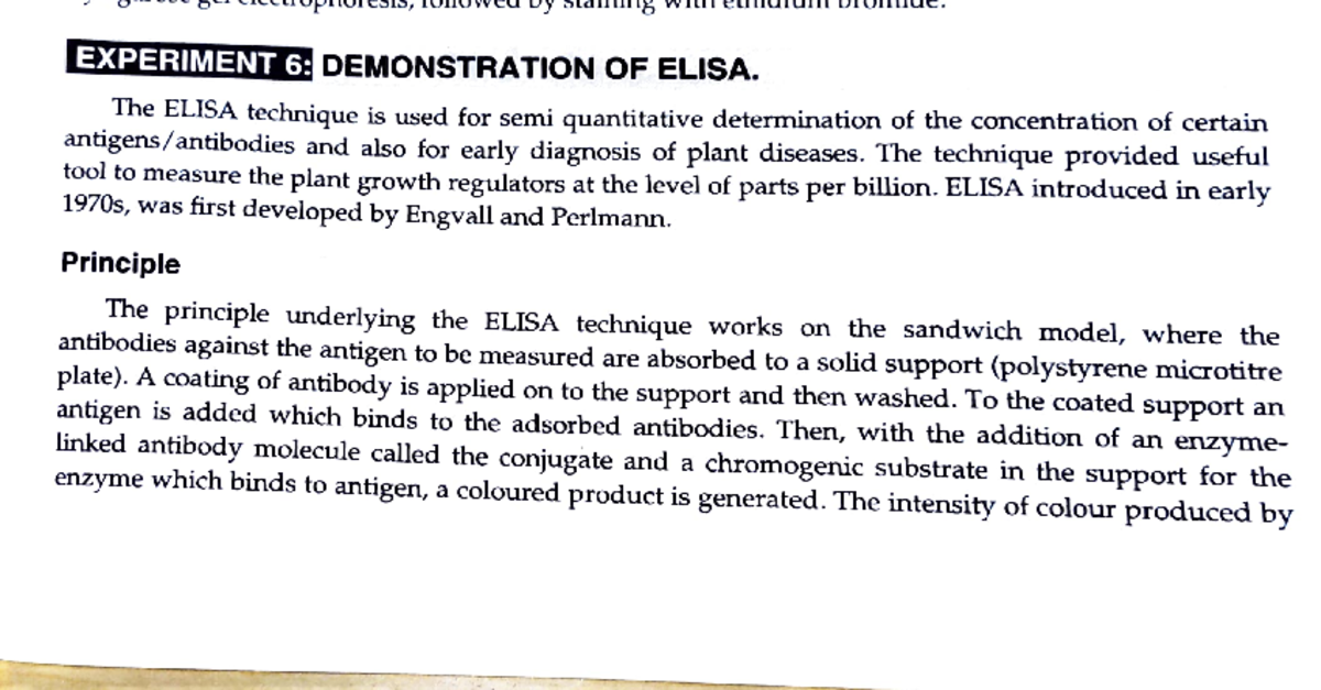Elisa Analytical techniques in plant science VVI EXPERIMENT 6
