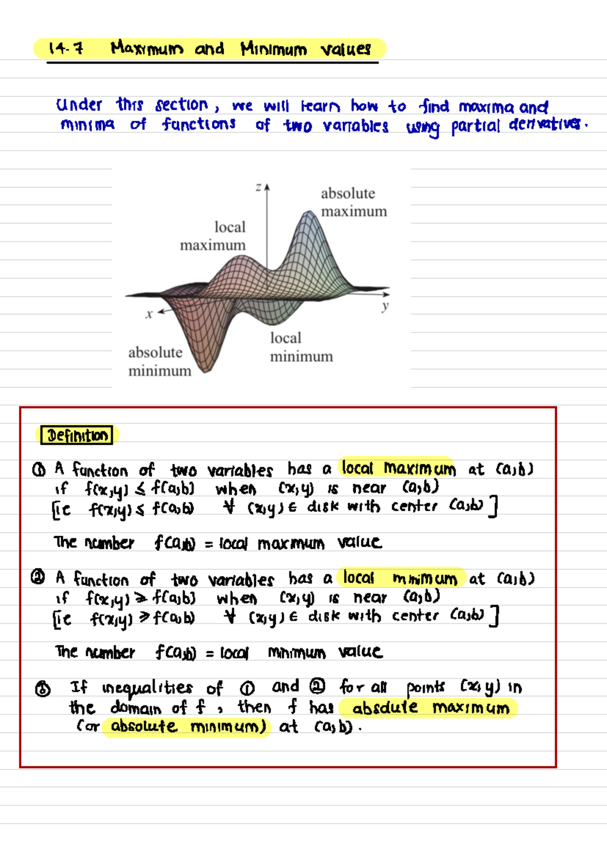14. 7 - Notes - 14 - 7 Maximum and Minimum values under this section ...