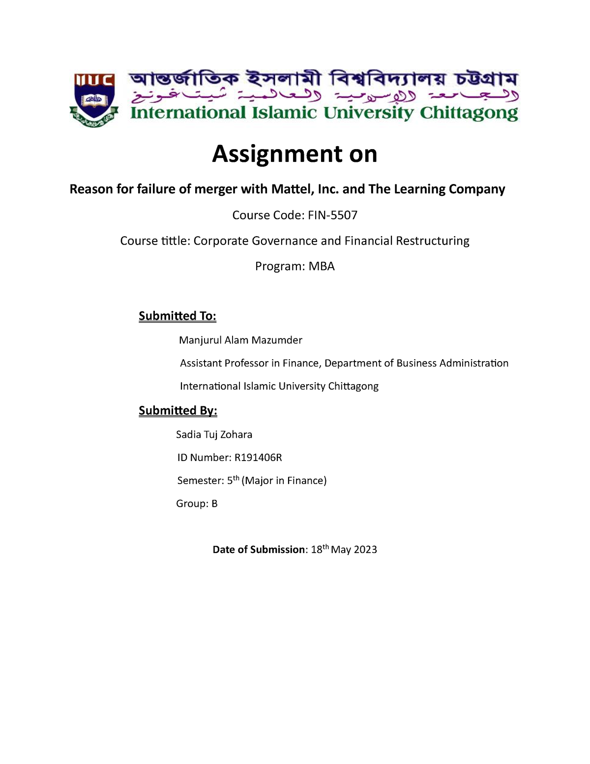 assignment by merger