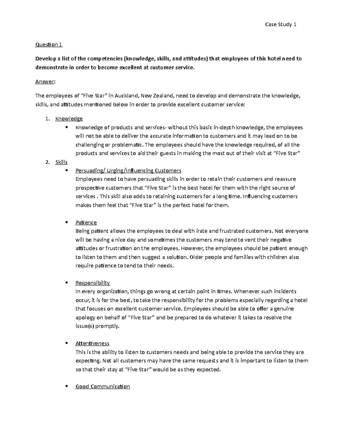 Case Study 1- Linking HR Practices to Performance - Question 1 Develop ...